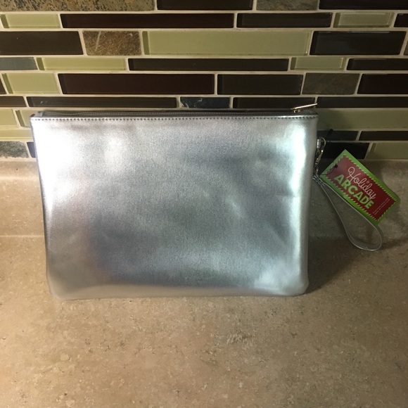 Celebrate Shop Postcard Oversized Wristlet- Silver - Picture 4 of 5